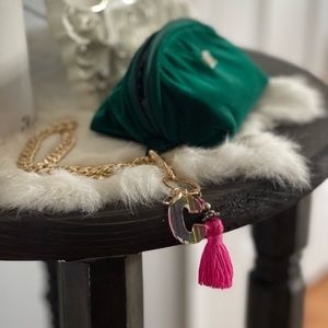 Christian Dior vintage authentic green velvet perfume bag repurposed wristlet